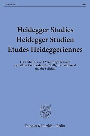 Seller image for Heidegger Studies - Heidegger Studien - Etudes Heideggeriennes. for sale by moluna