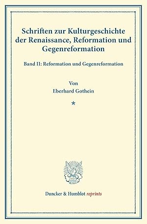 Imagen del vendedor de Schriften zur Kulturgeschichte der Renaissance, Reformation und Gegenreformation. a la venta por moluna