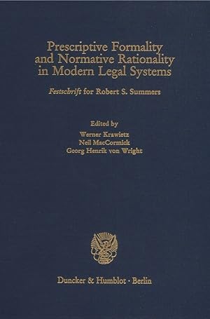 Bild des Verkufers fr Prescriptive Formality and Normative Rationality in Modern Legal Systems. zum Verkauf von moluna