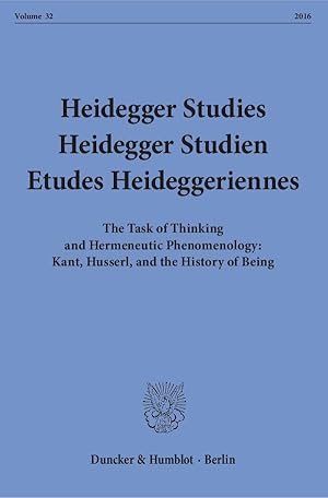 Bild des Verkufers fr Heidegger Studies - Heidegger Studien - Etudes Heideggeriennes. zum Verkauf von moluna