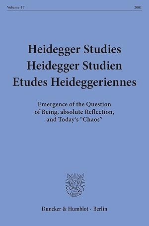 Seller image for Heidegger Studies - Heidegger Studien - Etudes Heideggeriennes. for sale by moluna