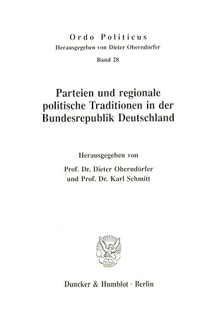 Seller image for Parteien und regionale politische Traditionen in der Bundesrepublik Deutschland. for sale by moluna