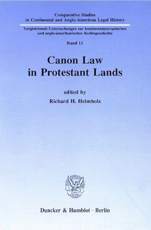Bild des Verkufers fr Canon Law in Protestant Lands. zum Verkauf von moluna