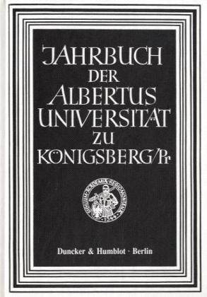 Bild des Verkufers fr Jahrbuch der Albertus-Universität zu Königsberg-Pr. zum Verkauf von moluna