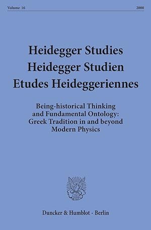 Seller image for Heidegger Studies - Heidegger Studien - Etudes Heideggeriennes. for sale by moluna