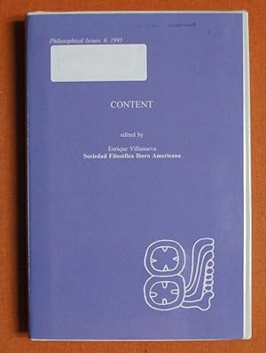 Bild des Verkufers fr Content (Philosophical Issues Ser. Series, 6) zum Verkauf von GuthrieBooks