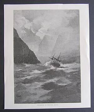 Image du vendeur pour Entrance to Milford Sound ( New Zealand) (1887) mis en vente par Waimakariri Books and Prints Limited