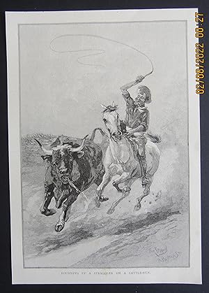 Seller image for Rounding up a straggler on a cattle-run (Australia) (1887) for sale by Waimakariri Books and Prints Limited