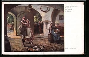 Bild des Verkufers fr Knstler-Ansichtskarte Brder Kohn (B.K.W.I) Nr. 2502: Als er wiederkam zum Verkauf von Bartko-Reher