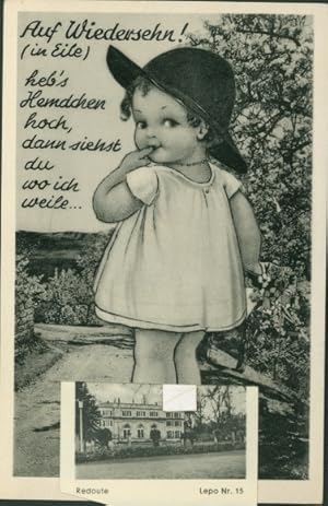 Bild des Verkufers fr Leporello Ansichtskarte / Postkarte Bonn am Rhein, Mdchen mit Kleid und Hut, Redoute, Auenansicht zum Verkauf von akpool GmbH