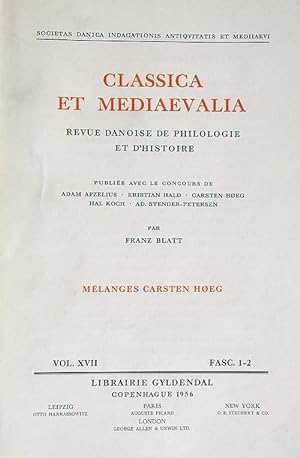 Image du vendeur pour Classica et Mediaevalia vol XVII/ Fasc 1-2 mis en vente par Librodifaccia