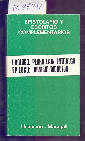 Seller image for EPISTOLARIO Y ESCRITOS COMPLEMENTARIOS: UNAMUNO - MARAGALL for sale by Libreria 7 Soles