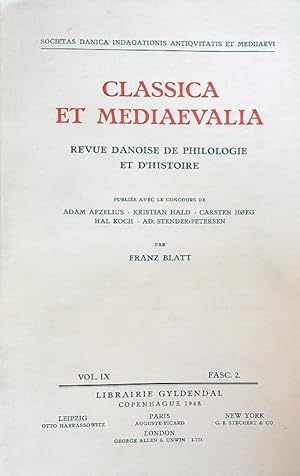 Image du vendeur pour Classica et Mediaevalia vol IX/Fasc 2 mis en vente par Librodifaccia