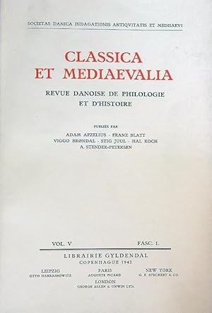 Image du vendeur pour Classica et Mediaevalia vol V/Fasc 1 mis en vente par Librodifaccia