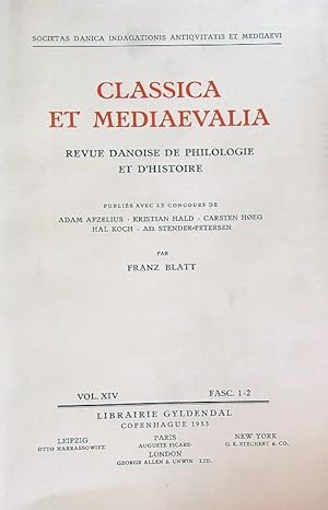 Image du vendeur pour Classica et Mediaevalia vol XIV/Fasc 1-2 mis en vente par Librodifaccia