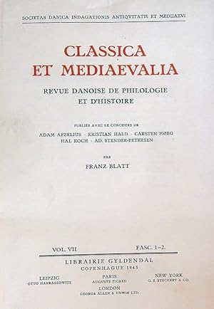 Image du vendeur pour Classica et Mediaevalia vol VII/Fasc 1-2 mis en vente par Librodifaccia