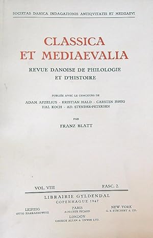 Image du vendeur pour Classica et Mediaevalia vol VIII/Fasc 2 mis en vente par Librodifaccia