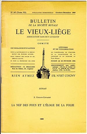 Bulletin de la Société Royale Le Vieux-Liège. N° 167 (Tome VII), Octobre-Décembre 1969. La nef de...