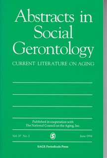 Seller image for Abstracts in Social Gerontology: Current Literature on Aging Vol.37 No. 2 June, 1994 for sale by Never Too Many Books