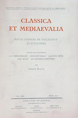 Image du vendeur pour Classica et mediaevalia Vol XIX/ Fasc 1-2 mis en vente par Librodifaccia