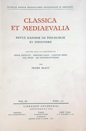Image du vendeur pour Classica et mediaevalia Vol XI/Fasc 1-2 mis en vente par Librodifaccia
