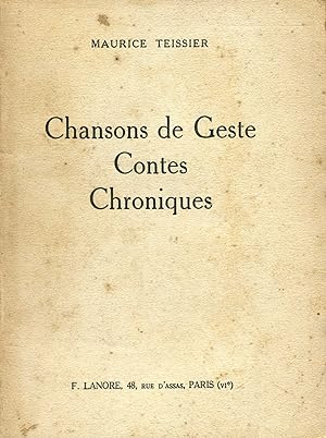 Imagen del vendedor de Chansons de geste, contes, chroniques a la venta por Bouquinerie "Rue du Bac"
