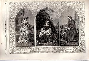 Bild des Verkufers fr ENGRAVING: "Love, Piety, Sorrow" .engraving from The Illustrated London News Christmas Supplement: December 23, 1854 zum Verkauf von Dorley House Books, Inc.