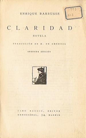 Imagen del vendedor de CLARIDAD. Novela a la venta por Librera Torren de Rueda