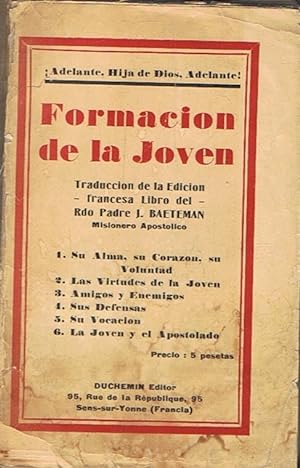 Seller image for FORMACIN DE LA JOVEN for sale by Librera Torren de Rueda