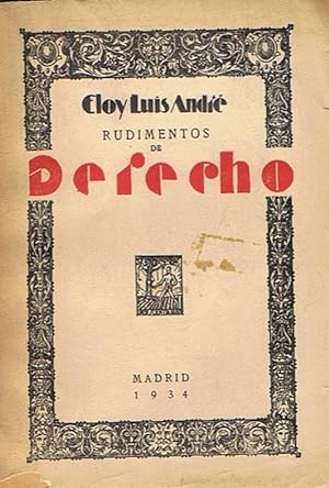 Immagine del venditore per RUDIMENTOS DE DERECHO venduto da Librera Torren de Rueda