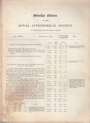 Vol XXVI. Monthly Notices of the Royal Astronomical Society, 1865.