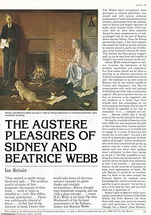 Image du vendeur pour The Austere Pleasures of Fabians Sidney and Beatrice Webb. An original article from History Today, 1982. mis en vente par Cosmo Books