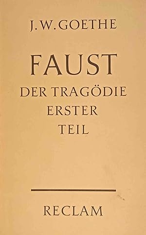 Bild des Verkufers fr Faust : Der Tragdie 1. Teil. Johann Wolfgang Goethe / Reclams Universal-Bibliothek ; Nr. 1/1a zum Verkauf von Logo Books Buch-Antiquariat