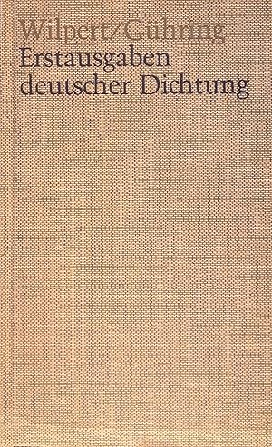 Seller image for Erstausgaben deutscher Dichtung : eine Bibliographie z. dt. Literatur 1600 - 1960. Gero von Wilpert ; Adolf Ghring for sale by Logo Books Buch-Antiquariat