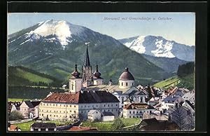 Ansichtskarte Mariazell, Teilansicht aus der Vogelschau mit Gemeindealpe und Oetscher