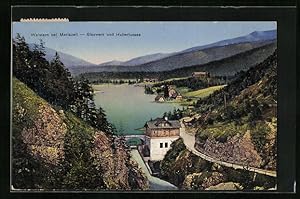 Ansichtskarte Walstern bei Mariazell, Stauwerk und Hubertussee aus der Vogelschau
