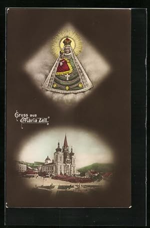 Ansichtskarte Mariazell, Schwebende Jungfrau Maria, Kirche