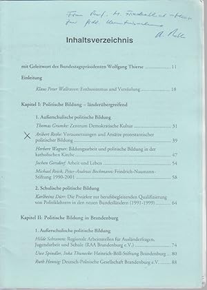 Voraussetzungen und Ansätze protestantischer politischer Bildung. [Aus: Handbuch politische Bildu...