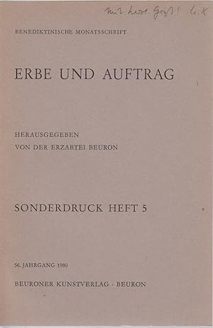 Bild des Verkufers fr Die Benediktus-Medaille des Jubilumsjahres 1880. [Aus: Erbe und Auftrag, 56. Jg., Heft 5, 1980]. zum Verkauf von Fundus-Online GbR Borkert Schwarz Zerfa