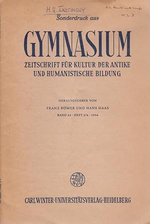 Wandlungen des römischen Kaisertums. [Aus: Gymnasium, Bd. 63, Heft 3/4, 1956].