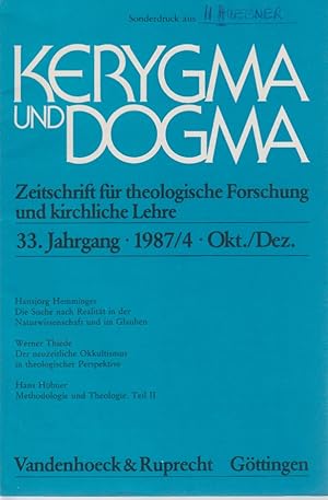 Methodologie und Theologie. [Aus: Kerygma und Dogma, 33. Jg., Heft 4, Okt./Dez. 1987]. Zu neuen m...