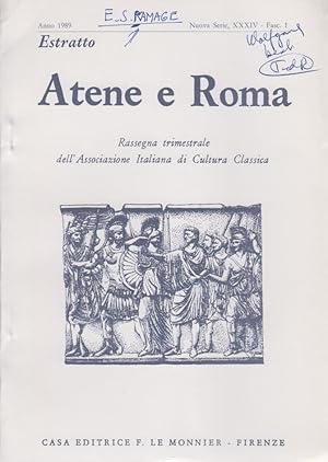 Seller image for Cicero's Cato: Form and Purpose. [From: Atene e Roma, Anno 1989, N.S., Vol. 34, Fasc. 1]. for sale by Fundus-Online GbR Borkert Schwarz Zerfa