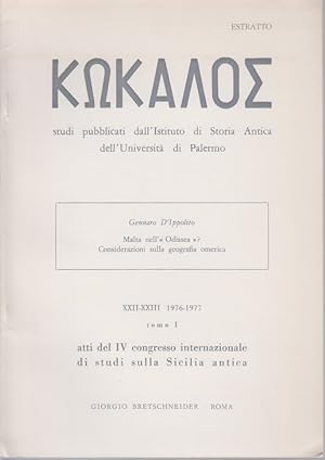 Malta nel'"Odissea"? Considerazioni sulla geografia omerica. [Da: Kokalos, Vol. 22-23, 1976-1977]...