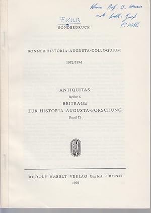 Kleidungsstücke in der Historia Augusta. [Aus: Antiquitas, R. 4, Beiträge zur Historia-Augusta-Fo...