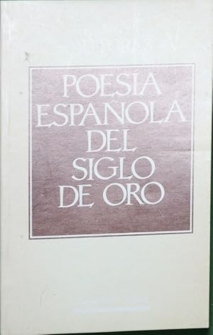 Imagen del vendedor de Poesa espaola del Siglo de Oro a la venta por Librera Alonso Quijano