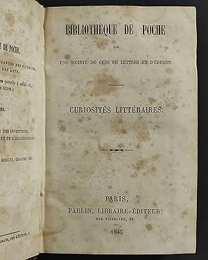 Bilioteque de Poche - Curiosites Litteraires - Ed. Paulin - 1845