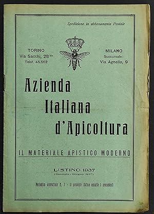 Azienda Italiana d'Apicoltura - Il Materiale Apistico Moderno - Listino 1937