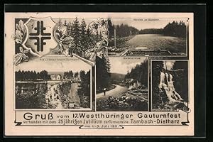 Ansichtskarte Tambach-Dietharz, 17. Westthüringer Gauturnfest 1911, Gothaer Talsperre