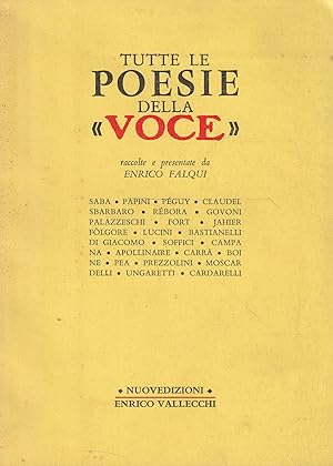 Imagen del vendedor de Tutte le poesie della "Voce" a la venta por Messinissa libri