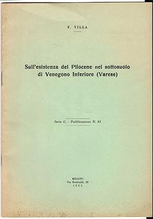 Sull'esistenza del Pliocene nel sottosuolo di Venegono Inferiore (Varese)